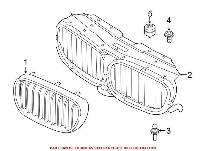 BMW Grille - Front Driver Side Upper 51137390863